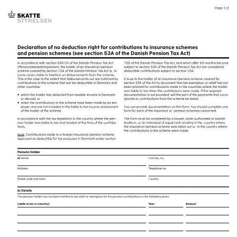 Document preview: Formular 07.062: En guide til pensionsordninger — Skatter & skat (CERFA n°07.062)
