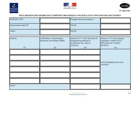 Aperçu du document COV sous douane : comprendre vos obligations déclaratives — Démarches administratives (CERFA n°11071*03)