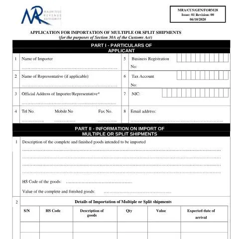 Document preview: Mastering the MRA-CUS-GEN-Form28 for Efficient Imports — Customs & trade (CERFA n°MRA-CUS-GEN-Form28)