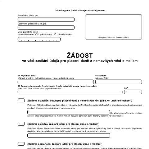 Document preview: Jak podat žádost o zasílání údajů k dani z nemovitých věcí — Daně a fiskální záležitosti (CERFA n°25 5559)