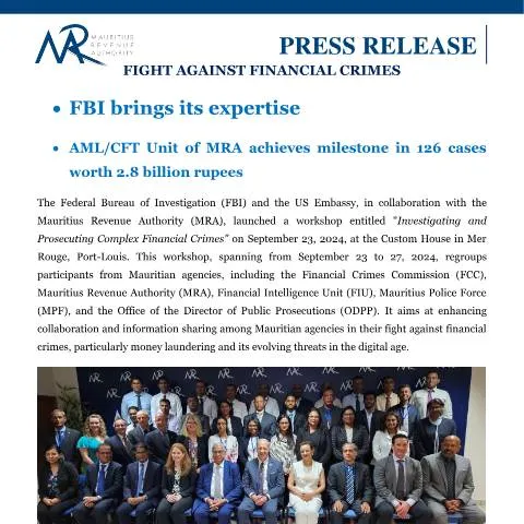 Document preview: Understanding Financial Crimes and Their Impact in Mauritius — Government & admin (PressRelease230924)