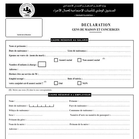 Aperçu du document Régularisez l'emploi des gens de maison avec le formulaire IM-11 — Emploi & travail (CERFA n°IM-11)