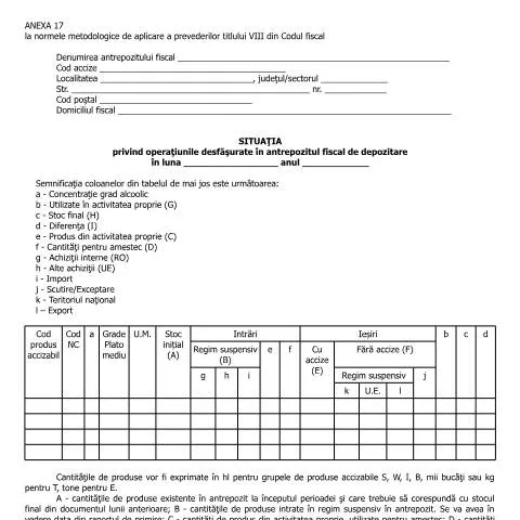 Document preview: Importanța Anexei 17 în gestionarea antrepozitelor fiscale — Impozite & fiscalitate (CERFA n°A17_NMT8CF)