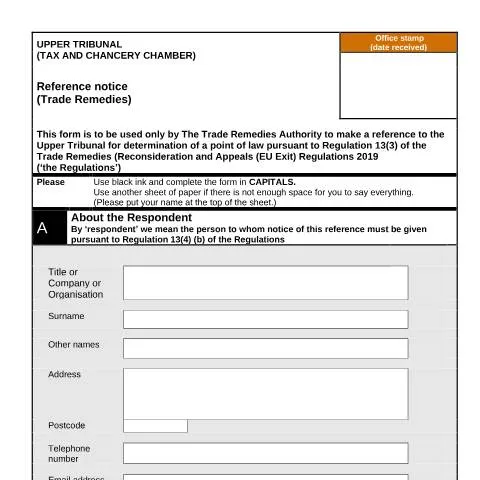 Document preview: Understanding Form FTC4 in UK Trade Remedies — Legal & justice