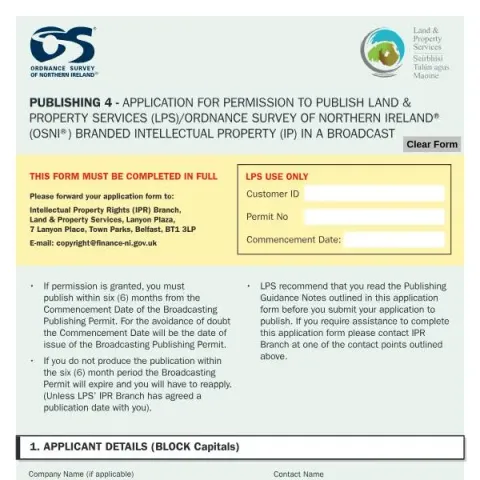 Document preview: Broadcast Permission Application for Land & Property IP — Government & admin (Publishing 4 (4.0))
