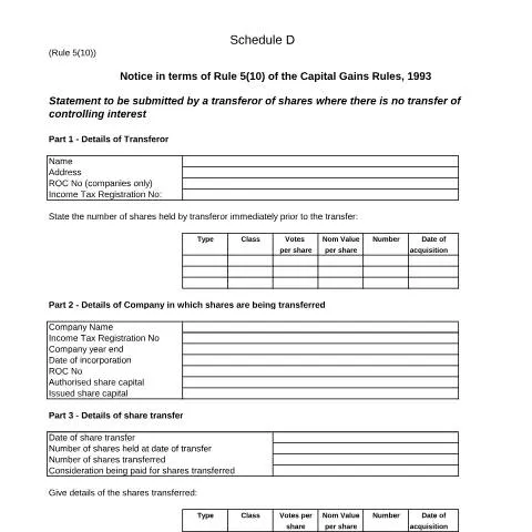 Document preview: Mastering the CGT Schedule D Form for Property Taxation — Taxes (CERFA n°cgt-schedule-d)