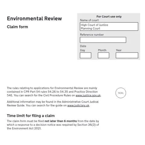 Document preview: Navigating the N466PC Environmental Review Claim Form — Government & admin