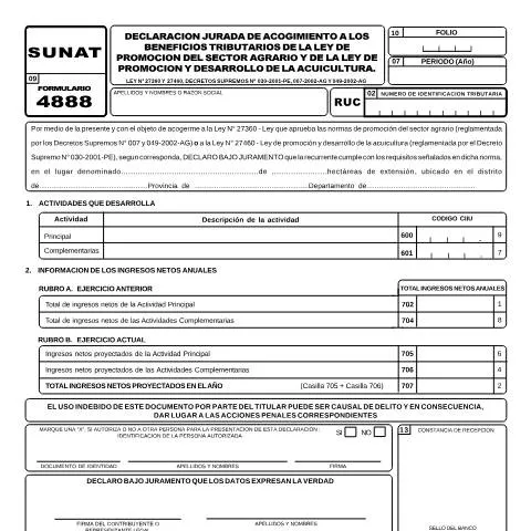 Vista previa del documento Importancia de la Declaración Jurada en el Sector Agrario — Trámites administrativos (CERFA n°4888)