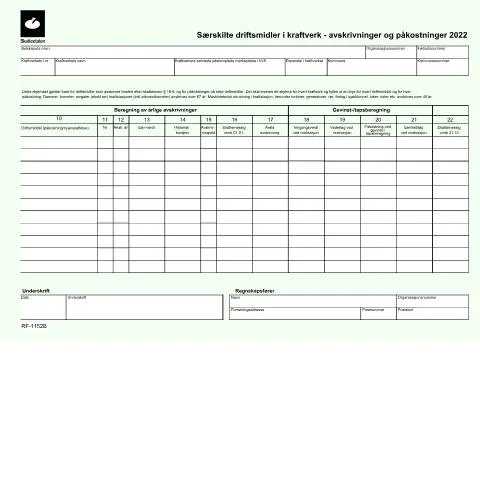 Document preview: Forståelse av RF-1152 for kraftverksoperatører — Skatt & avgifter (CERFA n°RF-1152)