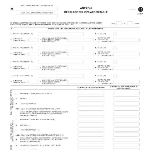 Vista previa del documento Importancia del Desglose del IEPS Acreditable en el CFF — Impuestos (CERFA n°Anexo 6 de la forma oficial 41)