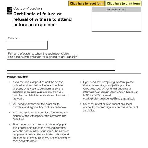 Document preview: Understanding the Importance of Form COP23 in Legal Cases — Legal & justice