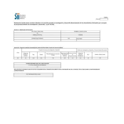 Vista previa del documento Guía del Formulario F1841 para Empresas en Chile — Trámites administrativos (CERFA n°F1841)