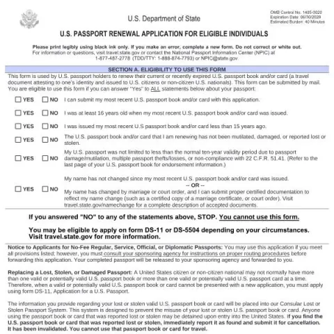 Document preview: Essential Steps for Renewing Your U.S. Passport — Legal & justice (DS-82)