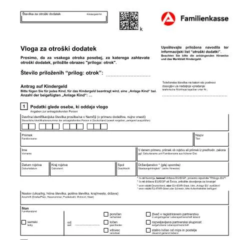 Dokumentvorschau: Wichtige Informationen zum Kindergeldantrag — Familie (CERFA n°kb1-slo-antrag-kindegeld_ba033750)