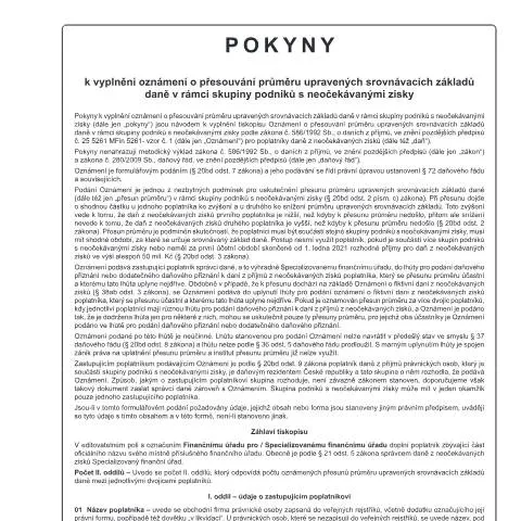 Document preview: Jak vyplnit oznámení 25 5261/1 o přesunu průměru daně? — Daně a fiskální záležitosti (CERFA n°25 5261/1)