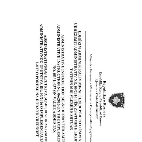 Document preview: Roli i Udhëzimit Administrativ MF , Nr. 01/2018 në Kosovë — Procedura administrative