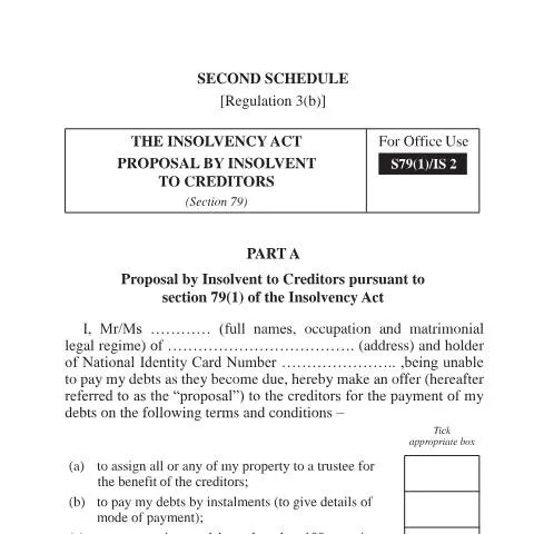 Document preview: Understanding the IS2 Proposal for Financial Recovery — Government & admin (CERFA n°Proposal-by-Insolvent-to-Creditors_-IS2)