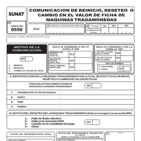 Vista previa del documento Importancia de la Comunicación de reinicio en Máquinas Tragamonedas — Trámites administrativos (CERFA n°550)