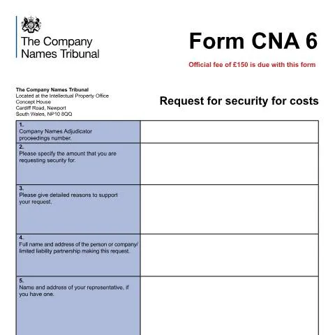 Document preview: Understanding the CNA 6 Form for Security for Costs — Legal & justice