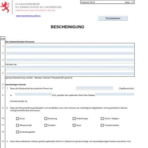 Aperçu du document Comprendre la Bescheinigung 'grenzüberschreitende Spenden' au — Démarches administratives (CERFA n°720 D)