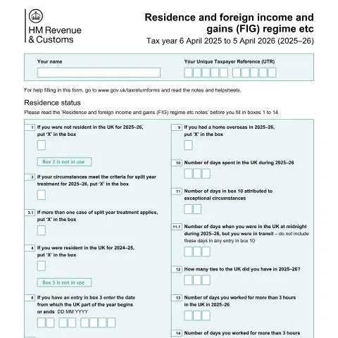 Document preview: Understanding SA109: Foreign Income and Gains Self Assessment — Taxes