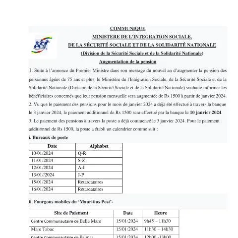 Document preview: 2024 Pension Adjustment Announcement for Senior Citizens — Government & admin (CERFA n°communique-2024-updated-latest)