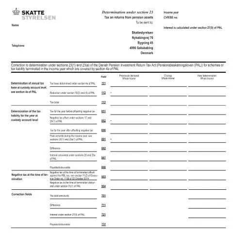 Document preview: Forståelse af korrektioner efter pensionsafkastbeskatningsloven (PAL) — Skatter & skat (CERFA n°07.075)