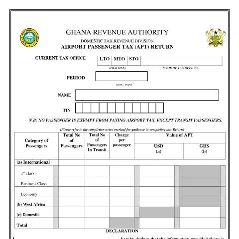 Document preview: Understanding the Importance of Form DT-0115 in Ghana's Aviation Tax — Taxes (CERFA n°DT-0115)