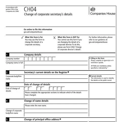 Document preview: Essential Guide to CH04: Updating Corporate Secretary Information — Business