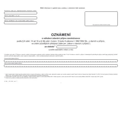 Document preview: Jak správně využít Oznámení o odložení zdanění příjmu zaměstnance — Daně a fiskální záležitosti (CERFA n°25 5266)
