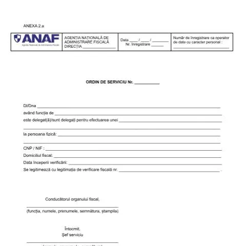Document preview: Importanța Ordinului de Serviciu OPANAF 2117/2018 în Verificarea — Formalități administrative (CERFA n°A2_OPANAF_2117_2018)