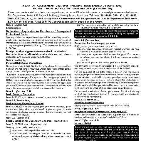 Document preview: Understanding the Individual Return 1A for Taxpayers — Taxes (CERFA n°ind1a05n)