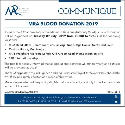 Document preview: Explore the Impact of MRA Blood Donation 2019 — Government & admin (BloodDonation2019)