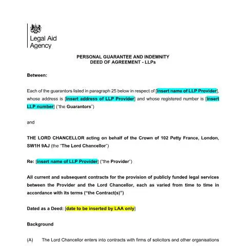 Document preview: LLP Personal Guarantees in Legal Aid: Key Requirements Explained — Legal & justice