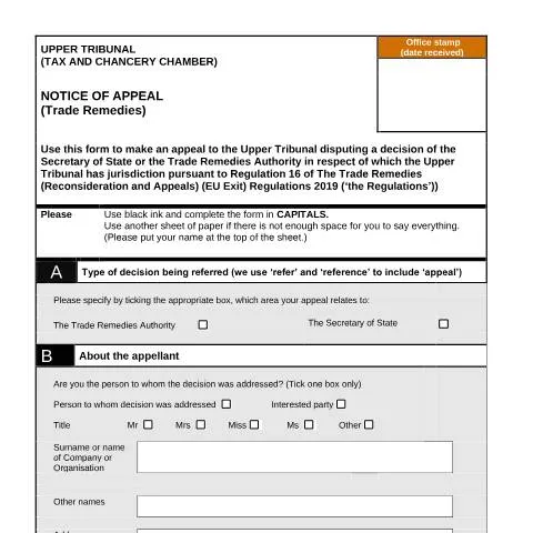 Document preview: Guide to Appealing Trade Remedies Decisions in the UK — Legal & justice