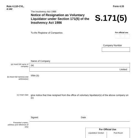 Document preview: Navigating Your Resignation as a Voluntary Liquidator — Government & admin