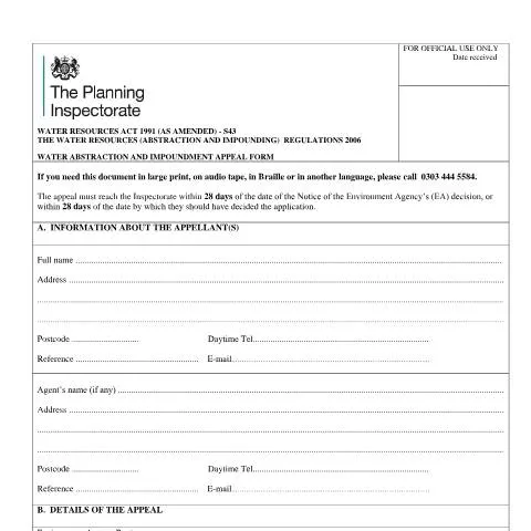 Document preview: Understanding the Water Abstraction Appeal Process — Government & admin