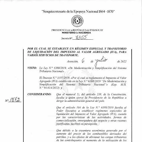 Vista previa del documento Impacto del Decreto 7355-2022 en el IVA para servicios de transporte — Impuestos