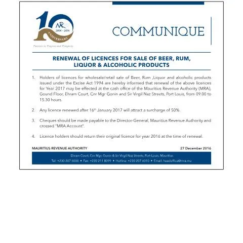 Document preview: Mastering the Renewal Process for Alcohol Licences in Mauritius — Government & admin (RenewalMauritius)