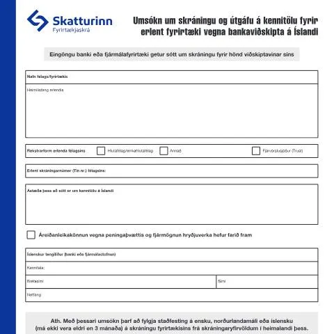 Document preview: Skrefin við umsókn um kennitölu fyrir erlend fyrirtæki — Fyrirtæki & atvinnulíf (CERFA n°RSK 17.04)
