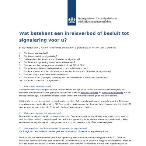 Documentvoorvertoning: Inreisverbod en Signaleringsbesluit: Wat U Moet Weten — Immigratie & visa (CERFA n°4001)