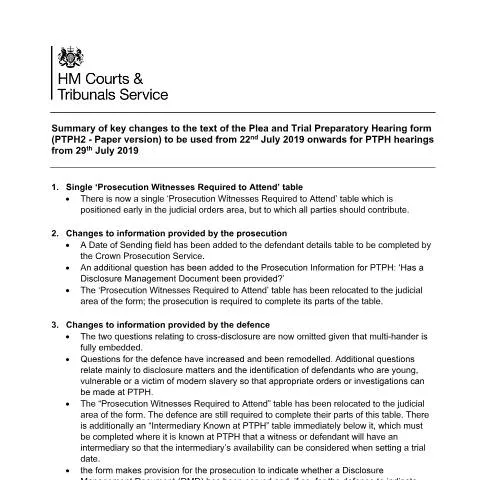 Document preview: Criminal Procedure Rule Committee Transforms Case Management with PTPH — Legal & justice