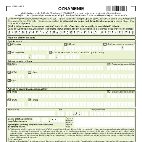 Document preview: Úvod do formulára OZN4318v20 pre platiteľov dane — Administratívne úkony (CERFA n°OZN4318v20)