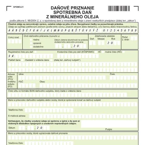 Document preview: Formulár SPDMOv21 a jeho význam v slovenskom daňovom systéme — Administratívne úkony (CERFA n°SPDMOv21)