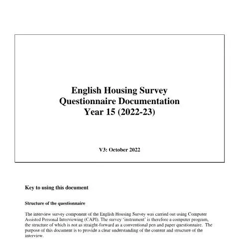 Document preview: Understanding the English Housing Survey 2022 to 2023 — Housing