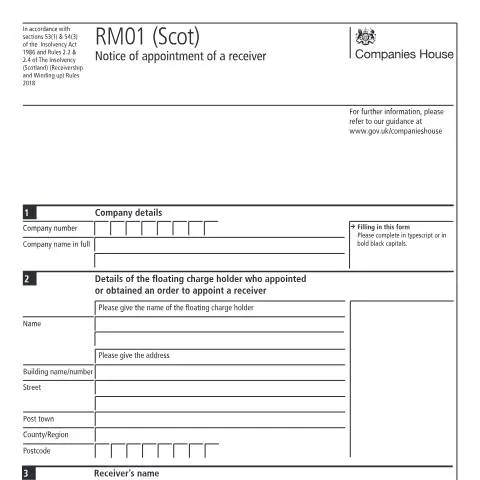 Document preview: Key Insights into the RM01 (Scot) Receiver Appointment Notice — Business
