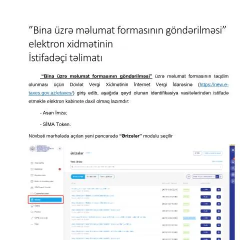 Document preview: Bina üzrə məlumat formasının təqdim olunması: Nə üçün və necə? — Vergilər & maliyyə