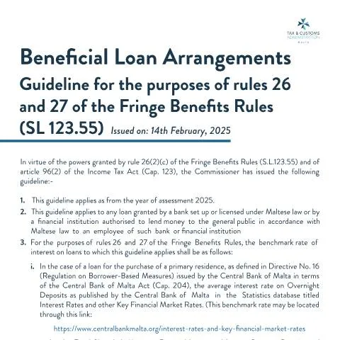 Document preview: Navigating Malta's Fringe Benefits: Beneficial Loan Arrangements — Taxes (CERFA n°guidelines-in-relation-to-fringe-benefits-for-beneficial-loa)