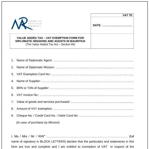 Document preview: Understanding the VAT 7E Form for Diplomatic Entities — Taxes (CERFA n°VAT7E)