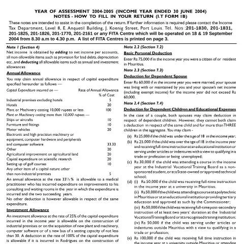 Document preview: Understanding the Individual Return 1B for Tax Compliance — Taxes (CERFA n°ind1b04n)